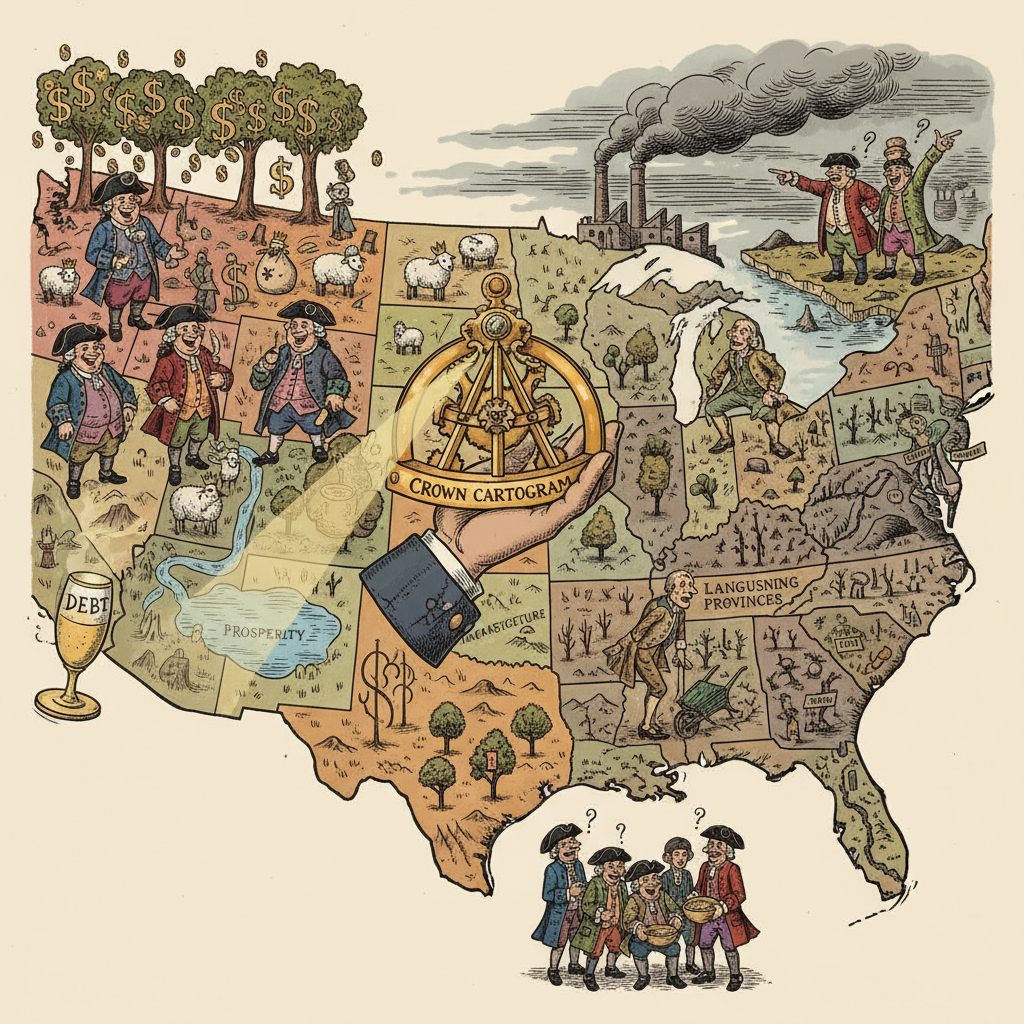 The Crown's Cartogram: Why Some States Flourish While Others Languish